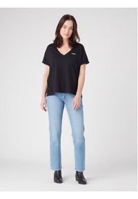 Wrangler T-Shirt Drapey W7XKEV100 112328930 Czarny Regular Fit. Kolor: czarny. Materiał: bawełna #4
