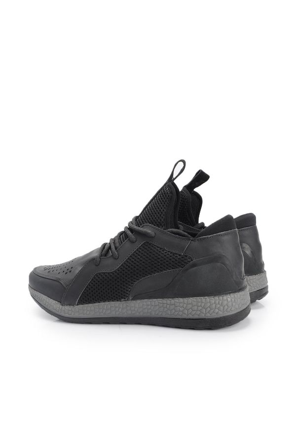 Barbarossa Moratti Sneakersy | 3002 | Mężczyzna | Czarny. Kolor: czarny. Materiał: tkanina, skóra. Wzór: aplikacja