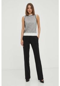 MICHAEL Michael Kors spodnie damskie kolor czarny proste medium waist. Okazja: na co dzień. Kolor: czarny. Materiał: materiał. Styl: casual #2