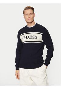 Guess Sweter M5RR13 Z3KK2 Granatowy Regular Fit. Kolor: niebieski. Materiał: wiskoza #1