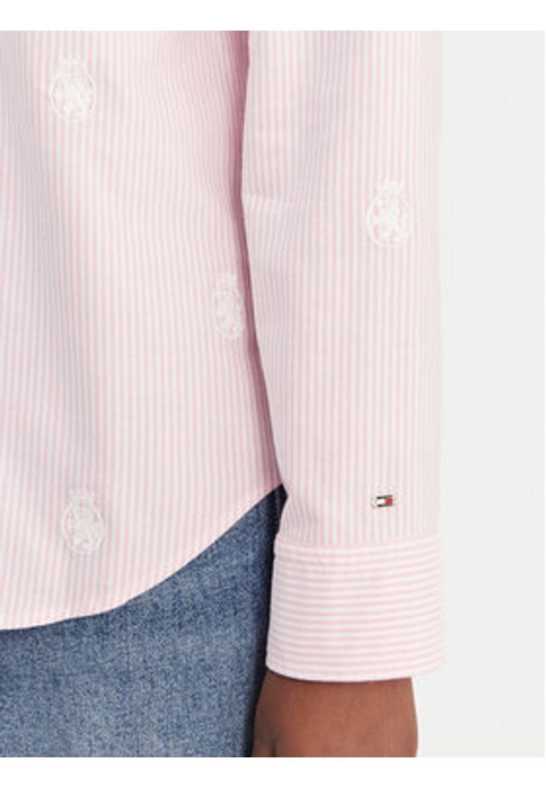 TOMMY HILFIGER - Tommy Hilfiger Koszula WW0WW49386 Różowy Regular Fit. Kolor: różowy. Materiał: bawełna