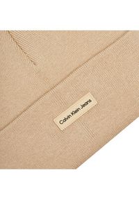 Calvin Klein Jeans Czapka Inst Patch Beanie K50K512142 Beżowy. Kolor: beżowy. Materiał: materiał #3