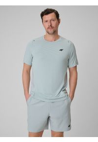 4f - 4F Koszulka regular treningowa szybkoschnąca męska - miętowa L. Kolor: turkusowy. Materiał: skóra, materiał. Sport: fitness #1
