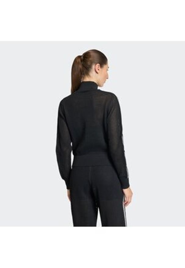 Adidas - adidas Kardigan KC6497 Czarny Regular Fit. Kolor: czarny. Materiał: syntetyk