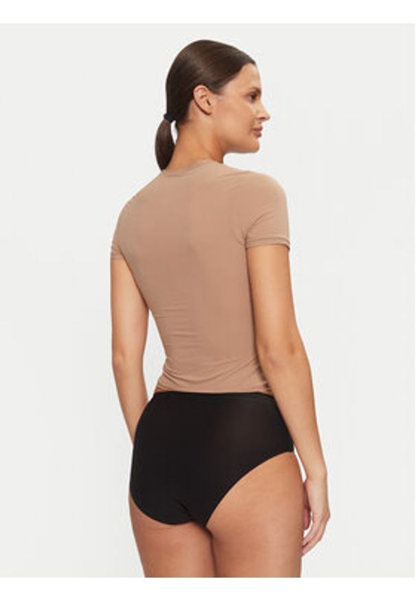 Dorina T-Shirt Noa FXTO0015MI116 Brązowy Slim Fit. Kolor: brązowy. Materiał: syntetyk