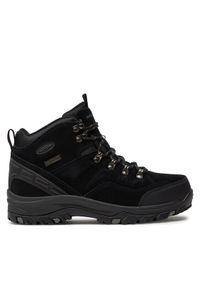skechers - Skechers Trapery Pelmo 64869/BLK Czarny. Kolor: czarny. Materiał: zamsz, skóra