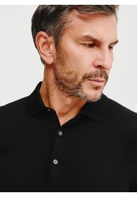 Pako Lorente - PAKO LORENTE – Sweter polo w kolorze czarnym. Okazja: na co dzień. Typ kołnierza: polo. Kolor: czarny, niebieski. Materiał: poliester, wiskoza. Sezon: wiosna. Styl: casual #10