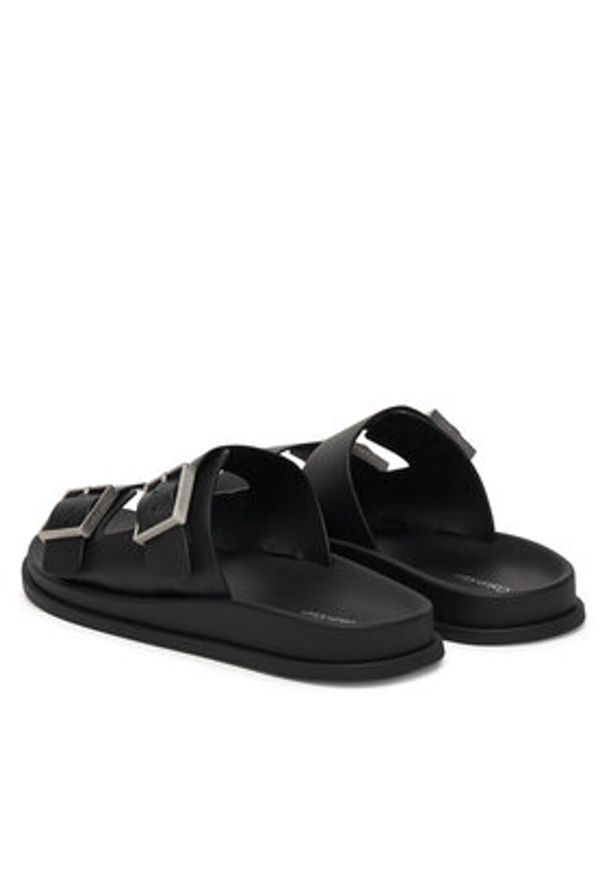 Calvin Klein Klapki City Sandal Buckle Lth HW0HW02885 Czarny. Kolor: czarny. Materiał: skóra
