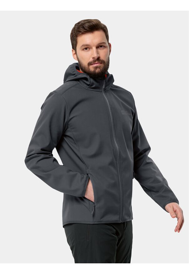 Jack Wolfskin Kurtka softshell Bornberg Hoody 1307471 Czarny Regular Fit. Kolor: czarny. Materiał: syntetyk