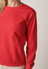 Born2be - Czerwona Bluza z Bawełną Ozdobiona Ściągaczami Hilani. Okazja: na spacer, na co dzień. Kolor: czerwony. Materiał: bawełna. Wzór: aplikacja. Styl: casual, elegancki, klasyczny #4