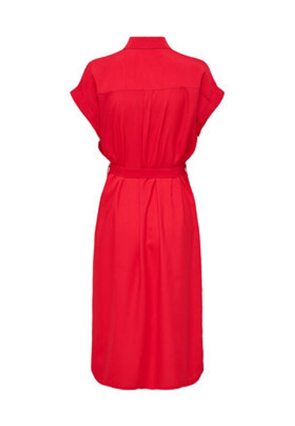 only - ONLY Sukienka koszulowa Hannover 15191953 Czerwony Regular Fit. Kolor: czerwony. Materiał: syntetyk. Typ sukienki: koszulowe