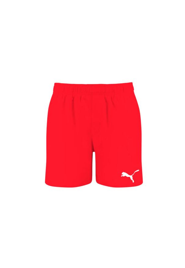 Kąpielówki męskie Puma, Mid Shorts, Czerwone. Kolor: czerwony. Materiał: poliester