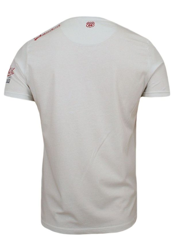 T-Shirt męski (koszulka) - Brave Soul - Biała, Stara Stacja Benzynowa. Okazja: na co dzień. Kolor: biały. Materiał: bawełna. Wzór: nadruk. Styl: retro