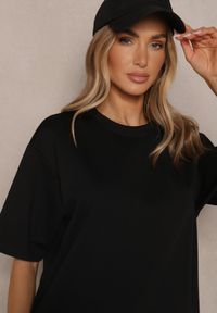 Renee - Czarny Basicowy T-shirt z Bawełną Meronissea. Okazja: na co dzień. Kolor: czarny. Materiał: bawełna. Styl: klasyczny, casual #4
