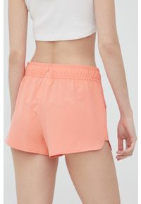 Roxy szorty damskie kolor pomarańczowy z nadrukiem high waist. Okazja: na co dzień. Stan: podwyższony. Kolor: pomarańczowy. Materiał: tkanina. Wzór: nadruk. Styl: casual #4