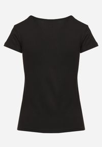 Renee - Czarny Casualowy T-shirt z Bawełny Zeiasha. Okazja: na co dzień. Kolor: czarny. Materiał: bawełna. Styl: casual #5