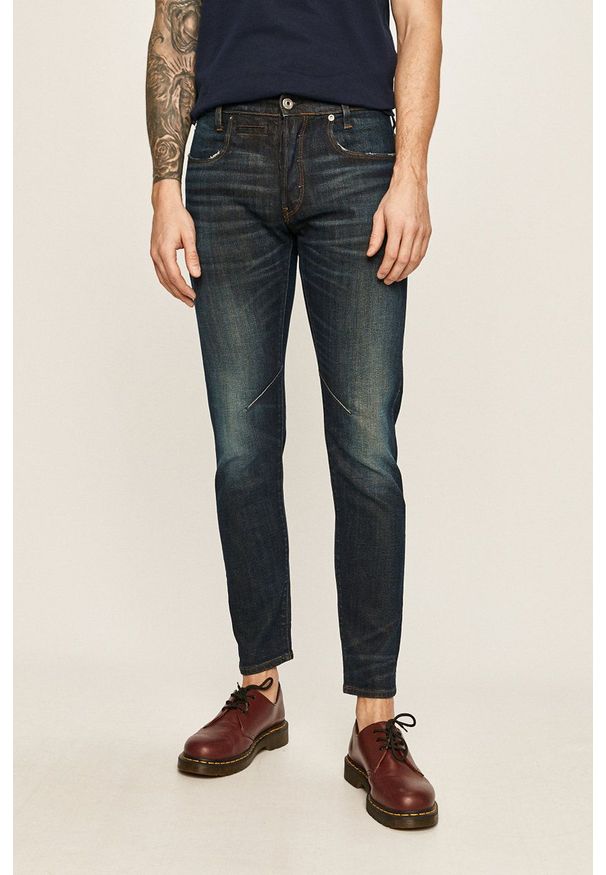 G-Star RAW - G-Star Raw - Jeansy D-Staq D06761.B767. Kolor: szary. Wzór: aplikacja