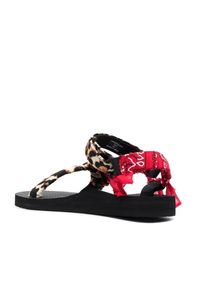 ARIZONA LOVE - Czerwone sandały Trekky w panterkę. Zapięcie: pasek. Kolor: brązowy. Materiał: bawełna, materiał. Wzór: motyw zwierzęcy #5