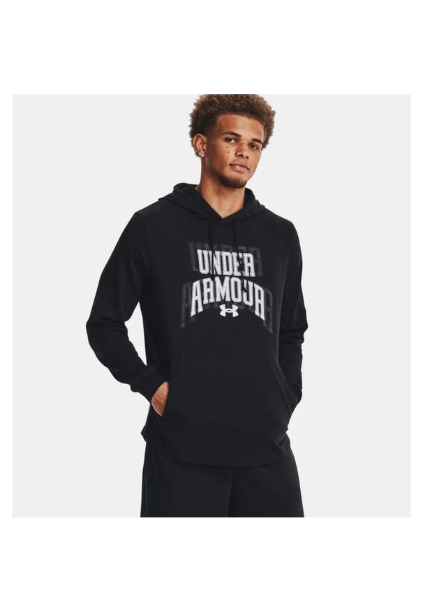 Bluza męska Under Armour Rival Terry Graphic HD. Kolor: czarny. Materiał: poliester, bawełna. Sport: bieganie