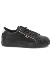 Big-Star - Czarne Sneakersy Big Star Modne Obuwie Damskie. Okazja: na co dzień. Zapięcie: sznurówki. Kolor: czarny. Materiał: materiał #3