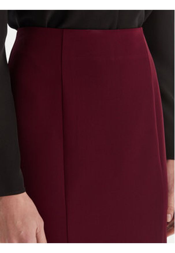 ACCESS FASHION Spódnica midi 54-6027-168 Bordowy Regular Fit. Kolor: czerwony. Materiał: syntetyk
