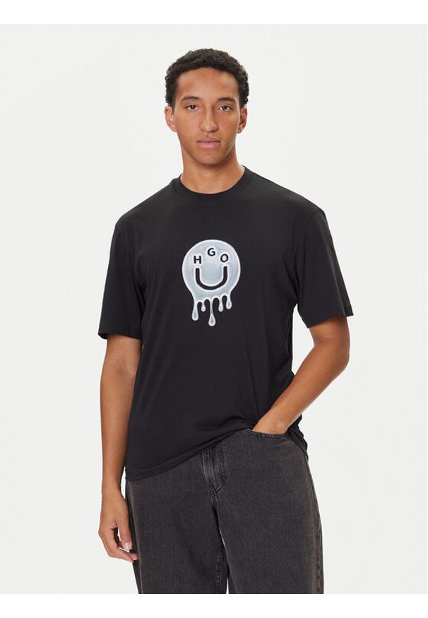 Hugo - HUGO T-Shirt Nedirix 50549162 Czarny Regular Fit. Kolor: czarny. Materiał: bawełna