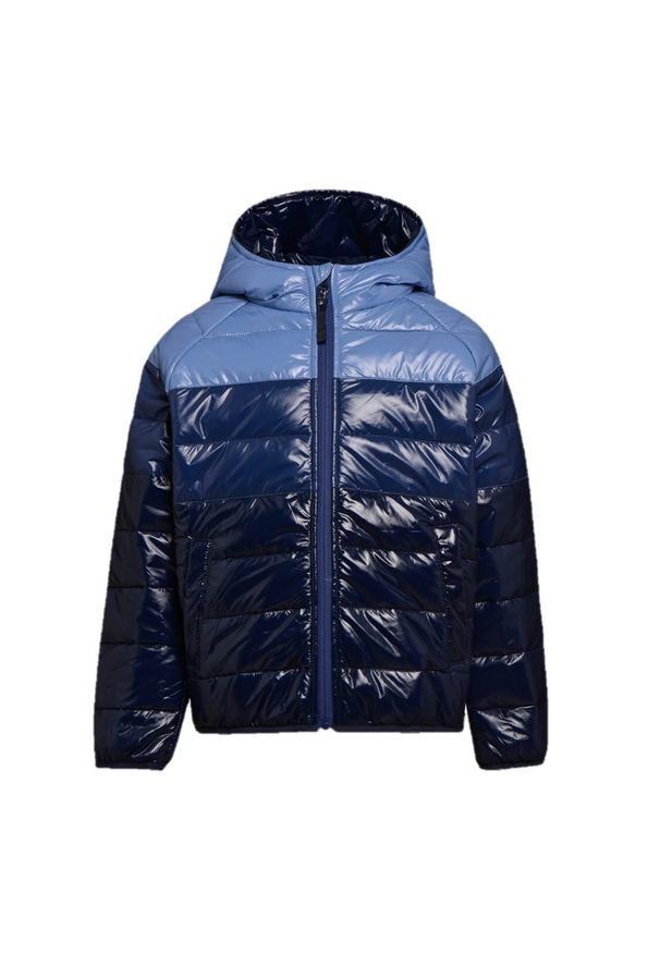Kurtka Diadora Sportswear Hoodie, Dzieci. Kolor: niebieski. Materiał: nylon, puch, materiał. Styl: sportowy
