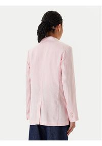 United Colors of Benetton - United Colors Of Benetton Marynarka 2AGHDW00R Różowy Regular Fit. Kolor: różowy. Materiał: len #4
