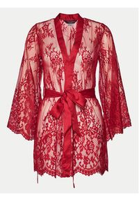 Hunkemöller Kimono Isabelle 300603 Czerwony. Kolor: czerwony. Materiał: syntetyk