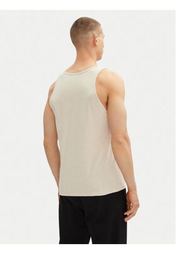 Jack & Jones - Jack&Jones Tank top Jake 12270577 Beżowy Regular Fit. Kolor: beżowy. Materiał: bawełna