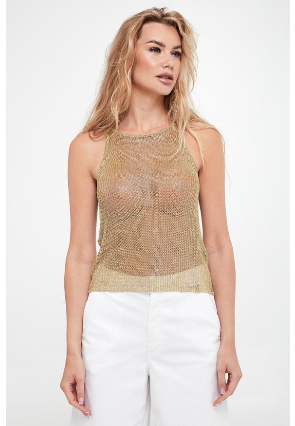 Patrizia Pepe - Top damski z siatki PATRIZIA PEPE