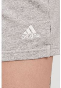 Adidas - adidas Szorty damskie kolor szary gładkie medium waist. Okazja: na co dzień. Kolor: szary. Materiał: dzianina. Wzór: gładki. Styl: casual #4