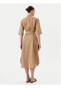 Max Mara Sukienka koszulowa Salute 2516221028 Brązowy Regular Fit. Kolor: brązowy. Materiał: len. Typ sukienki: koszulowe #3