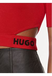 Hugo Sweter Satchina 50508600 Czerwony Slim Fit. Kolor: czerwony. Materiał: wiskoza #5