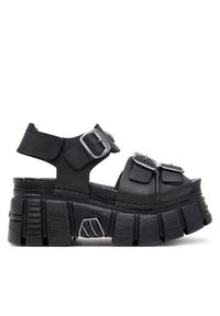 NEW ROCK Sandały M-BIOS101SF-C1 Czarny. Kolor: czarny. Materiał: skóra. Styl: rockowy