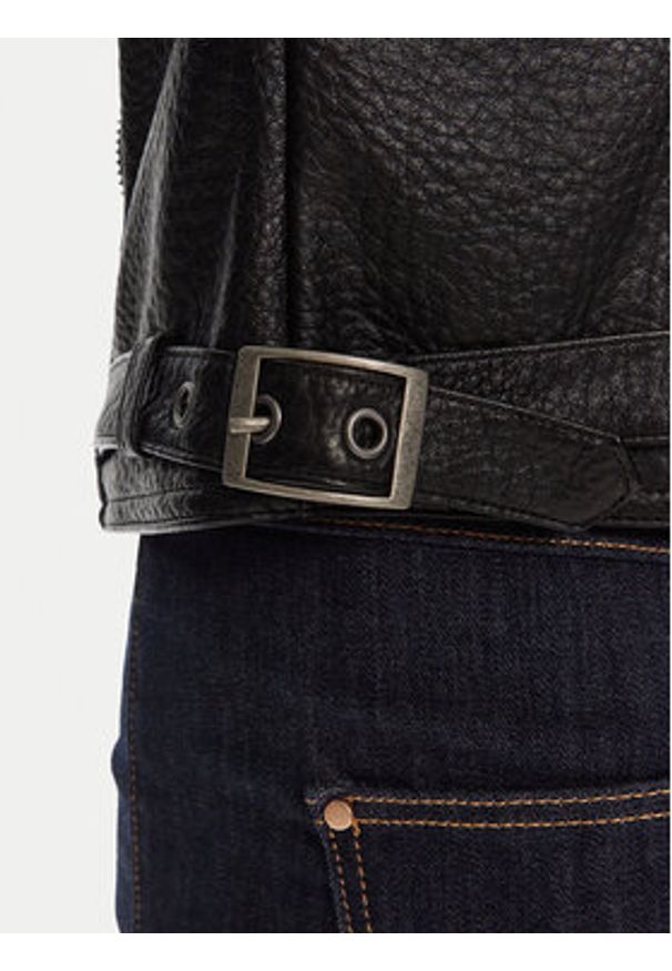 Guess Kurtka z imitacji skóry W5YL19 WHDS0 Czarny Regular Fit. Kolor: czarny. Materiał: skóra