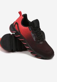 Born2be - Czerwone Buty Sportowe Sneakersy Sznurowane na Elastycznej Podeszwie Criselda. Kolor: czerwony. Materiał: jeans #3