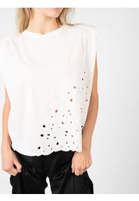 Pinko T-shirt "Acqua" | 1G17LH Y7YV | Kobieta | Biały. Kolor: biały. Materiał: bawełna. Wzór: ażurowy #4