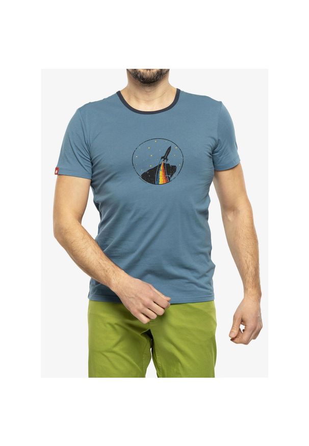 OCUN - Koszulka męska Ocun Classic T Organic Rainbow Rocket. Kolor: niebieski. Sport: turystyka piesza