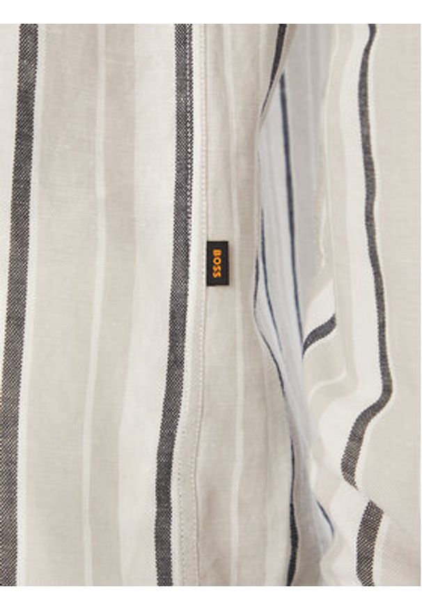 BOSS Koszula Ricoplus 50559324 Szary Regular Fit. Kolor: szary. Materiał: bawełna, len