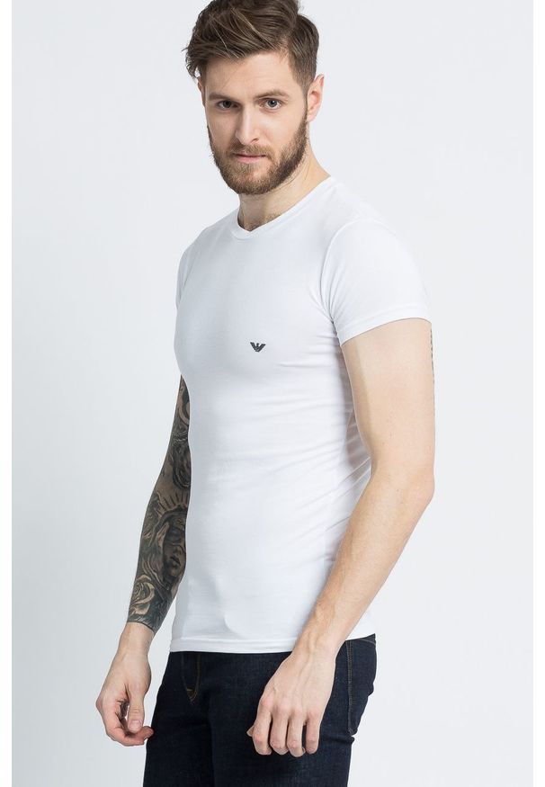 Emporio Armani Underwear - T-shirt 111035.... Okazja: na co dzień. Kolor: biały. Materiał: dzianina. Wzór: gładki. Styl: casual