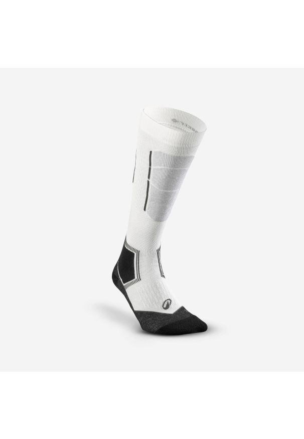 WEDZE - Skarpety narciarskie dla dorosłych Wedze 500 Merino Wool z wełną merynosa. Kolor: czarny, wielokolorowy, biały. Materiał: poliester, wełna, poliamid, elastan. Sport: narciarstwo