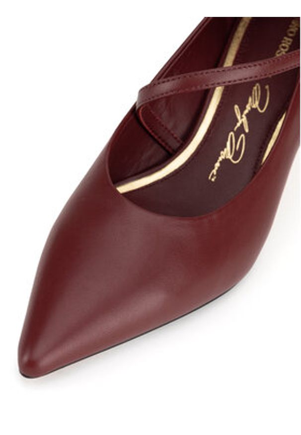 Gino Rossi - GINO ROSSI Czółenka LILIAN-526-1 Bordowy. Kolor: czerwony. Materiał: skóra