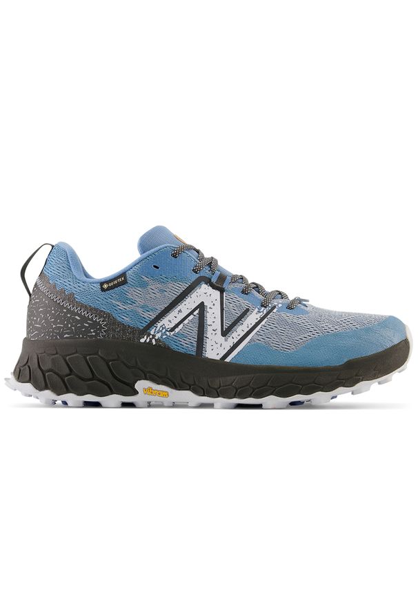 Buty męskie New Balance Fresh Foam Hierro v7 MTHIERV7 – niebieskie. Okazja: na co dzień. Kolor: niebieski. Materiał: materiał, syntetyk, skóra, guma. Szerokość cholewki: normalna. Technologia: Gore-Tex. Sport: bieganie, fitness