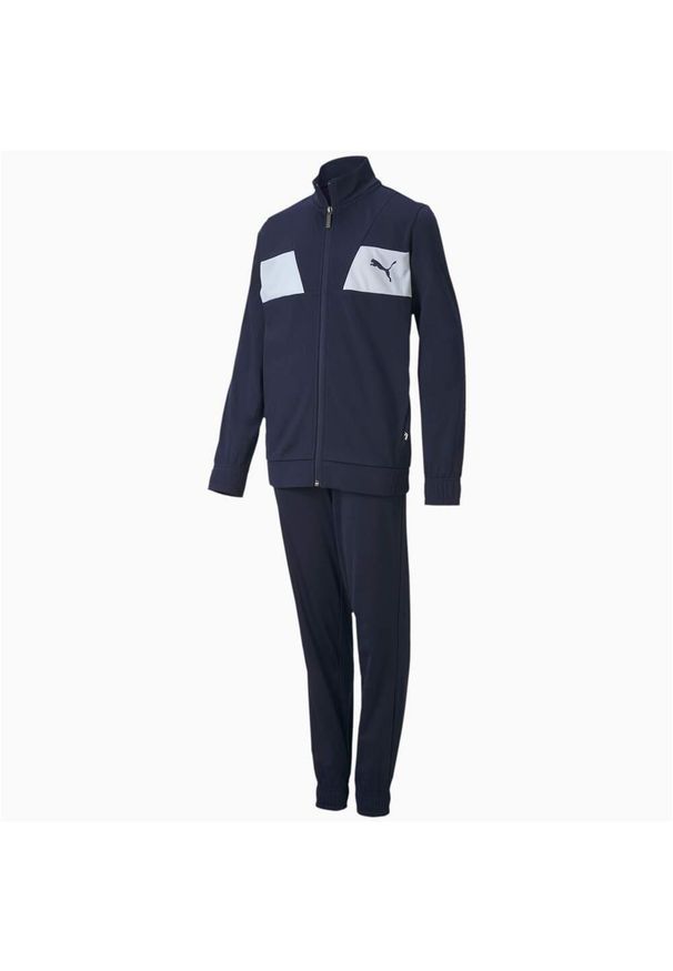 Puma - Dres Poly Suit Rozmiar 13-14 A Niebieski - 583252-06. Okazja: na uczelnię. Kolor: niebieski, turkusowy, wielokolorowy. Materiał: poliester. Styl: sportowy, klasyczny, młodzieżowy