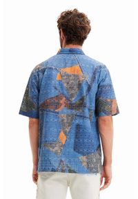Desigual koszula męska kolor granatowy relaxed. Kolor: niebieski. Materiał: tkanina. Długość rękawa: krótki rękaw. Długość: krótkie #4