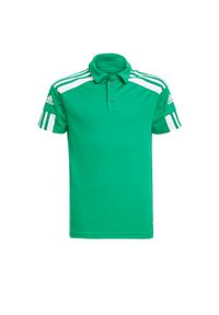 Koszulka polo piłkarska dla dzieci Adidas Squadra 21. Typ kołnierza: polo. Kolor: zielony, biały, wielokolorowy