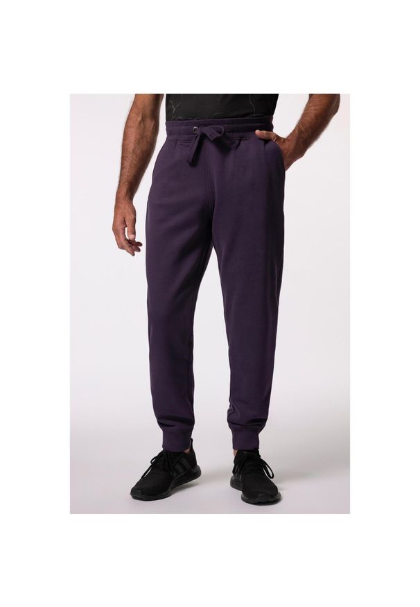 JAY-PI - Męskie Spodnie dresowe ściągane sznurkiem nowoczesny krój do roz. 8XL. Kolekcja: plus size. Kolor: fioletowy. Materiał: materiał, poliester, bawełna