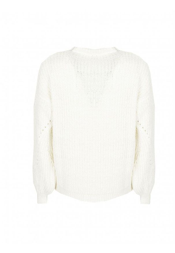 Pinko Sweter Veta | 1V10H Y6TL | Kobieta | Biały. Okazja: na co dzień. Kolor: biały. Materiał: akryl, wełna, poliamid, wiskoza, poliester. Wzór: ze splotem. Styl: casual