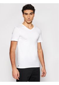 Lacoste Komplet 3 t-shirtów TH3374 Biały Slim Fit. Kolor: biały. Materiał: bawełna